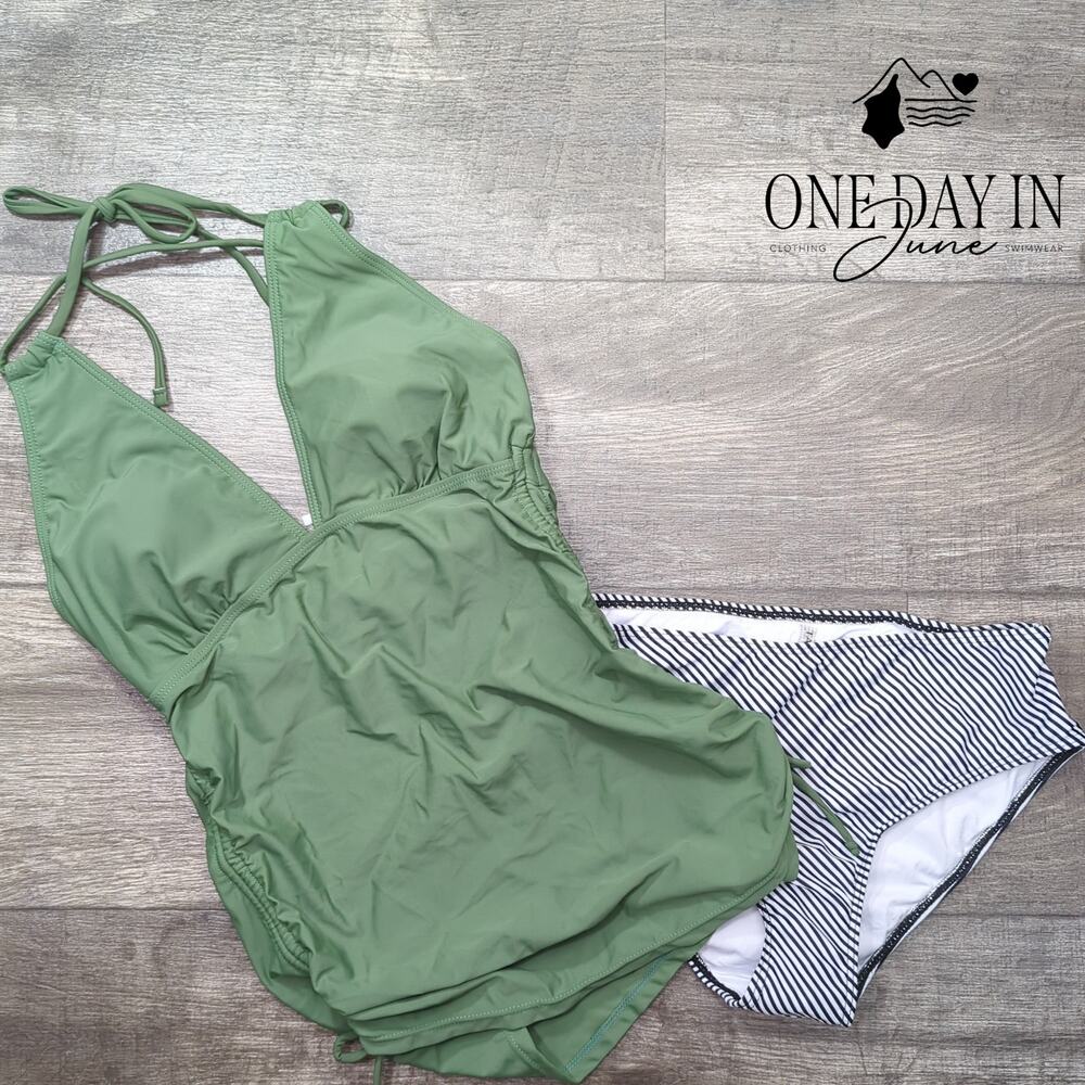 Talisea Drawstring Tankini Swimsuit Size S - Picture 3 of 7